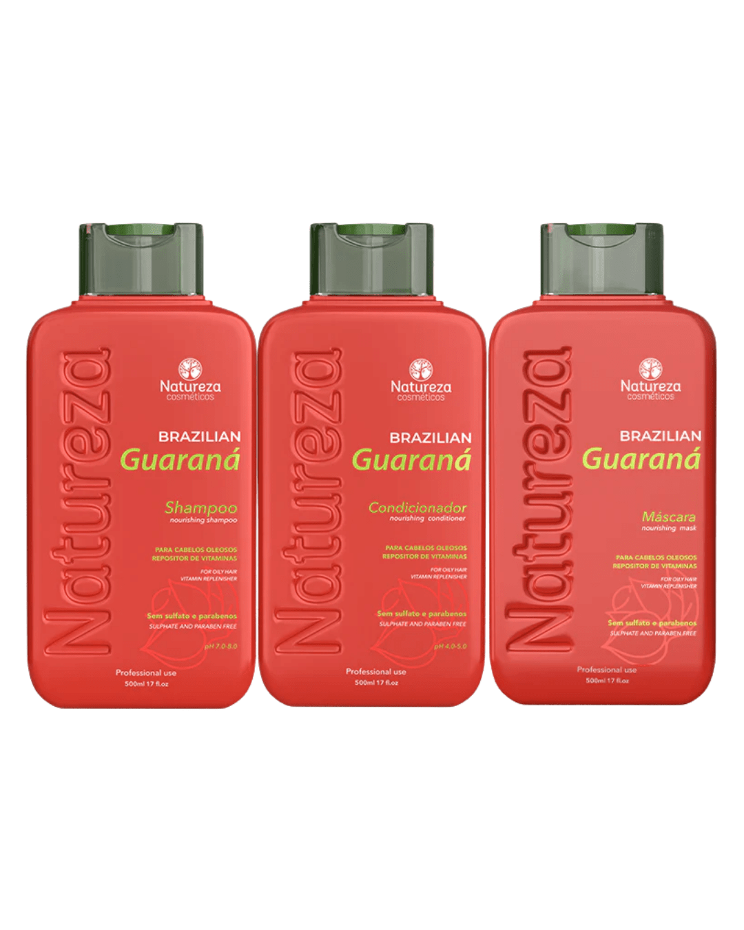 kit home care guaraná 500ml – shampoo + acondicionador + máscara natureza cosméticos kit home care guaraná 500ml – shampoo + acondicionador + máscara natureza cosméticos