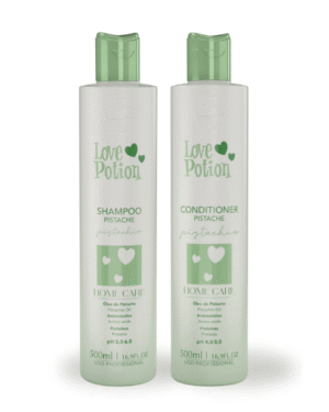 kit home care pistacho 500ml – shampoo + acondicionador love potion
