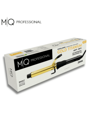 modelador de rizos mq gold titanium con pinza 25mm / 32mm – titanio profesional mq professional